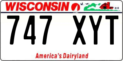 WI license plate 747XYT