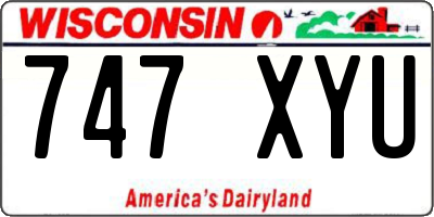 WI license plate 747XYU