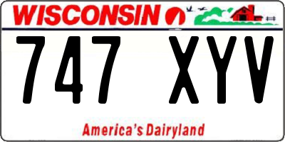 WI license plate 747XYV