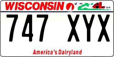 WI license plate 747XYX