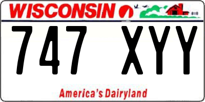WI license plate 747XYY