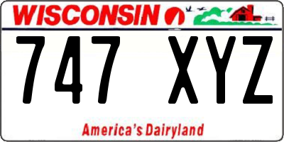 WI license plate 747XYZ