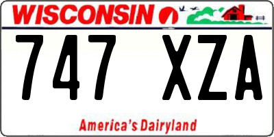 WI license plate 747XZA