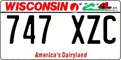 WI license plate 747XZC