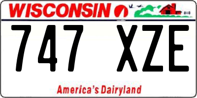WI license plate 747XZE
