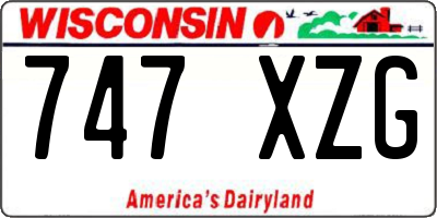 WI license plate 747XZG