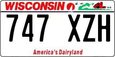 WI license plate 747XZH