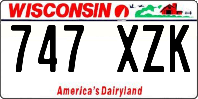 WI license plate 747XZK