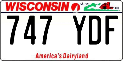 WI license plate 747YDF