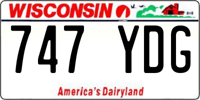 WI license plate 747YDG