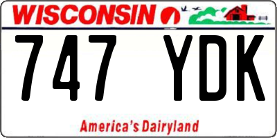 WI license plate 747YDK