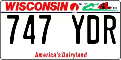 WI license plate 747YDR