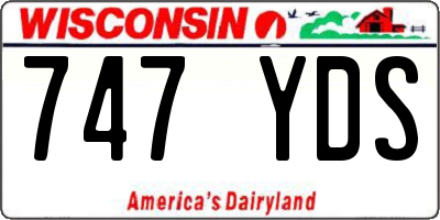 WI license plate 747YDS