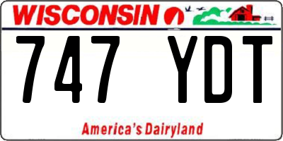 WI license plate 747YDT