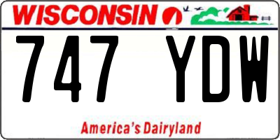 WI license plate 747YDW