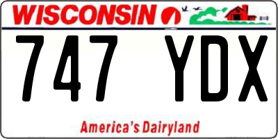 WI license plate 747YDX