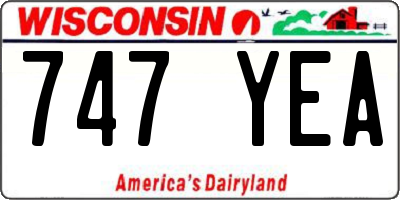 WI license plate 747YEA