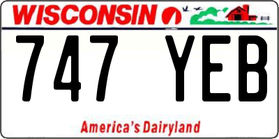 WI license plate 747YEB