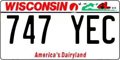 WI license plate 747YEC