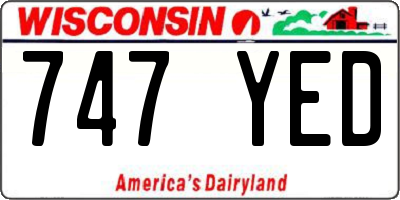 WI license plate 747YED