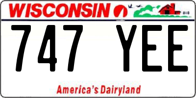 WI license plate 747YEE