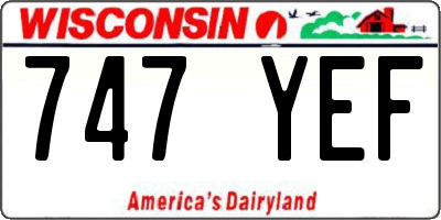 WI license plate 747YEF