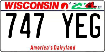 WI license plate 747YEG