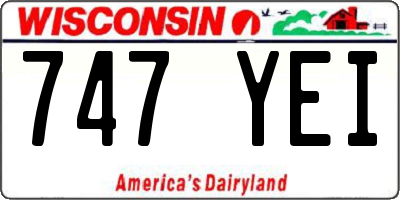 WI license plate 747YEI