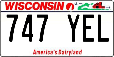 WI license plate 747YEL