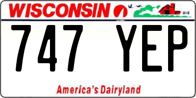 WI license plate 747YEP