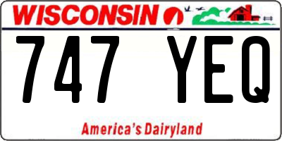 WI license plate 747YEQ