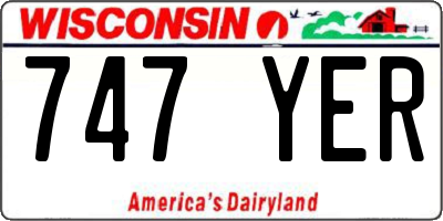 WI license plate 747YER