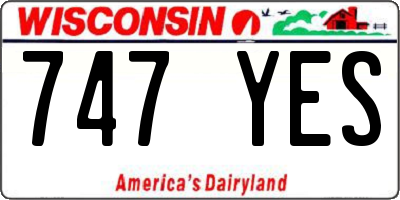 WI license plate 747YES