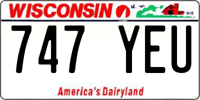 WI license plate 747YEU