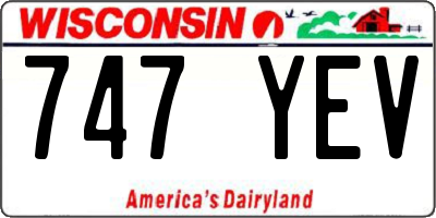 WI license plate 747YEV