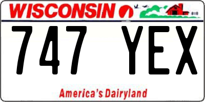 WI license plate 747YEX