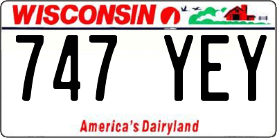 WI license plate 747YEY