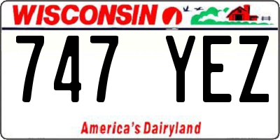 WI license plate 747YEZ