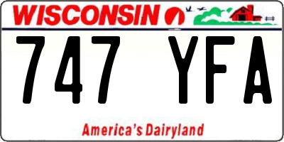 WI license plate 747YFA