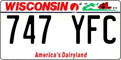 WI license plate 747YFC