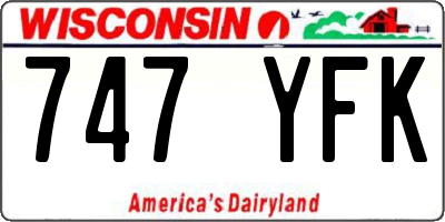 WI license plate 747YFK