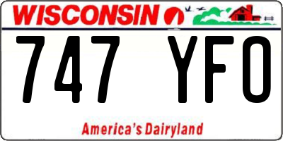 WI license plate 747YFO