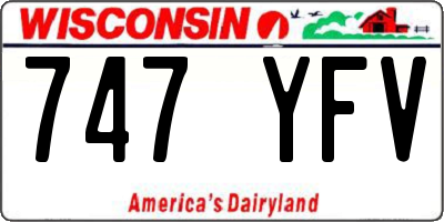 WI license plate 747YFV
