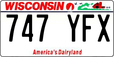 WI license plate 747YFX