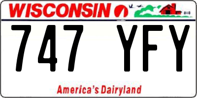 WI license plate 747YFY