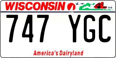 WI license plate 747YGC