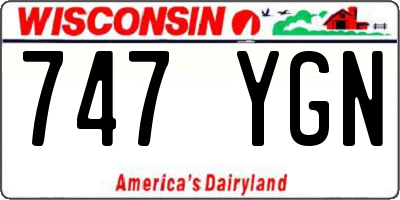 WI license plate 747YGN