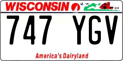 WI license plate 747YGV