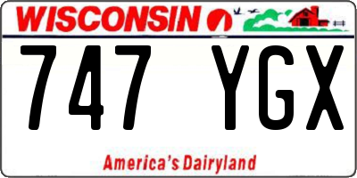 WI license plate 747YGX