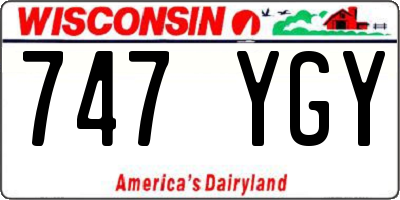 WI license plate 747YGY